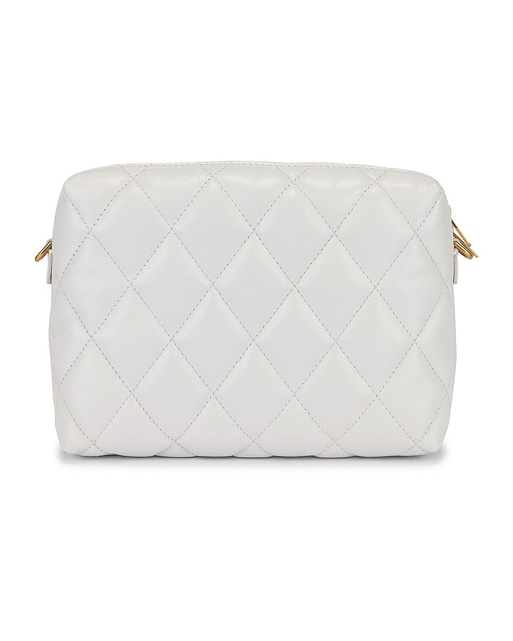 BALENCIAGA B QUILTED NAPPA LEATHER CAMERA CROSSBODY BAG