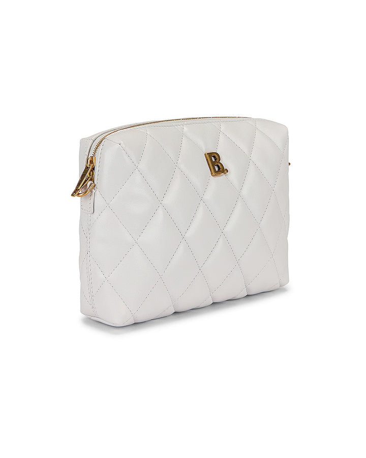 BALENCIAGA B QUILTED NAPPA LEATHER CAMERA CROSSBODY BAG