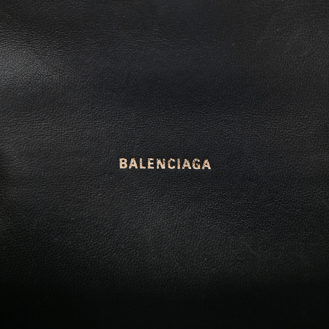 BALENCIAGA SHINY CALFSKIN CROC EMBOSSED MINI HOURGLASS BAG
