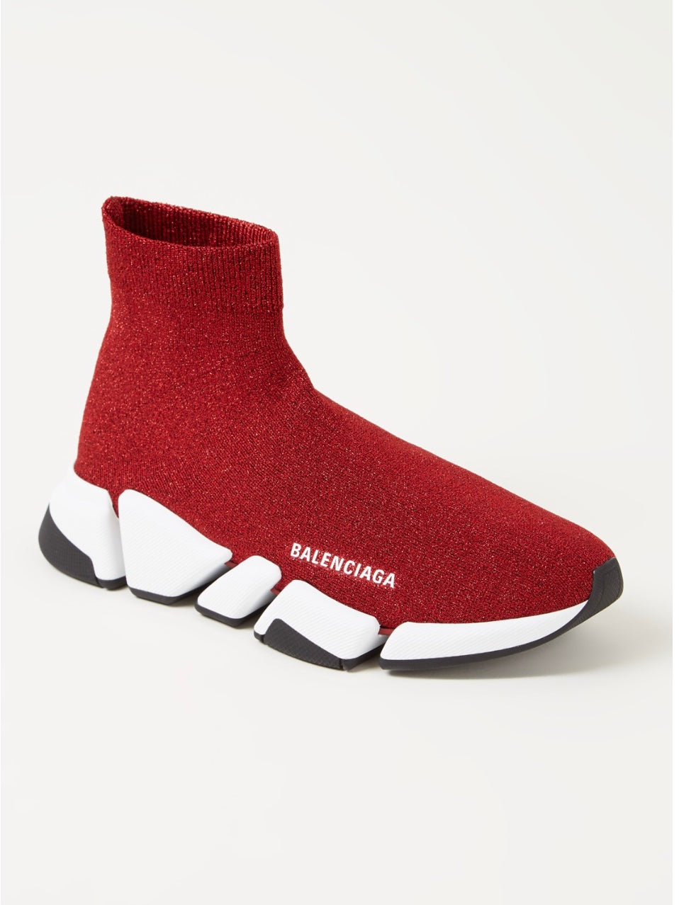 BALENCIAGA SPEED 2.0 RED GLITTER SNEAKERS Caroline s Fashion Luxuries