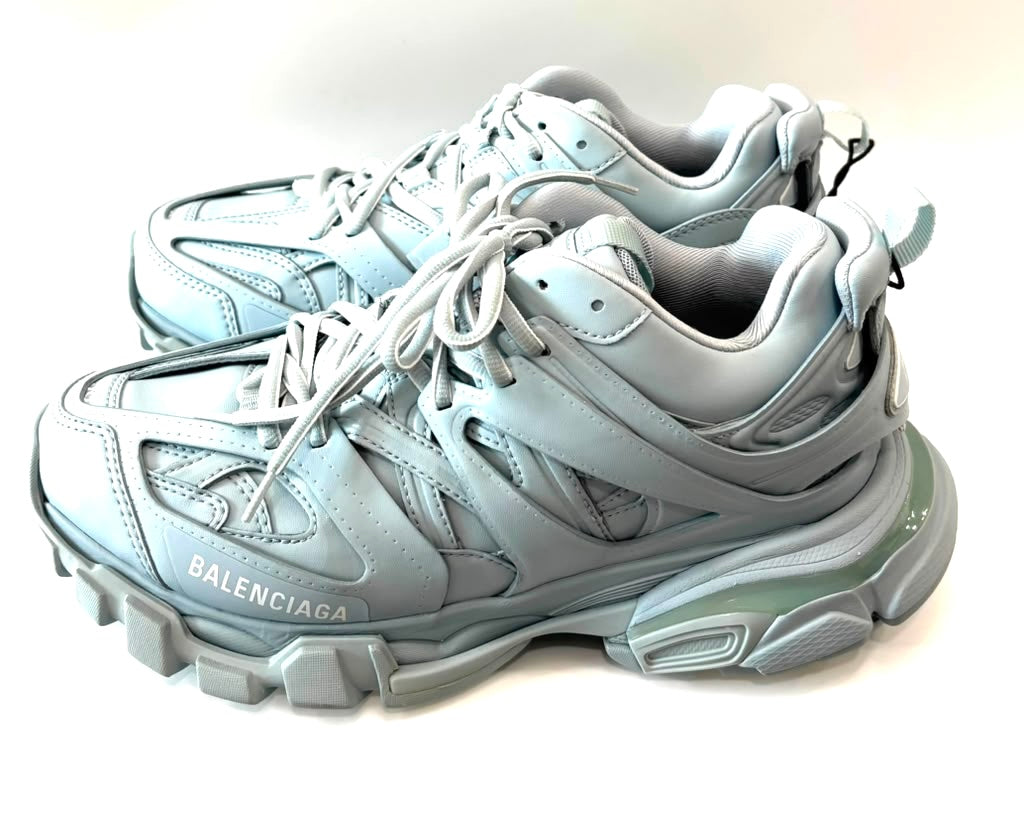 BALENCIAGA TRACK TRAINER SNEAKERS IN PALE BLUE