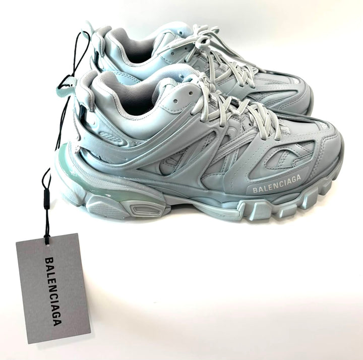 BALENCIAGA TRACK TRAINER SNEAKERS IN PALE BLUE