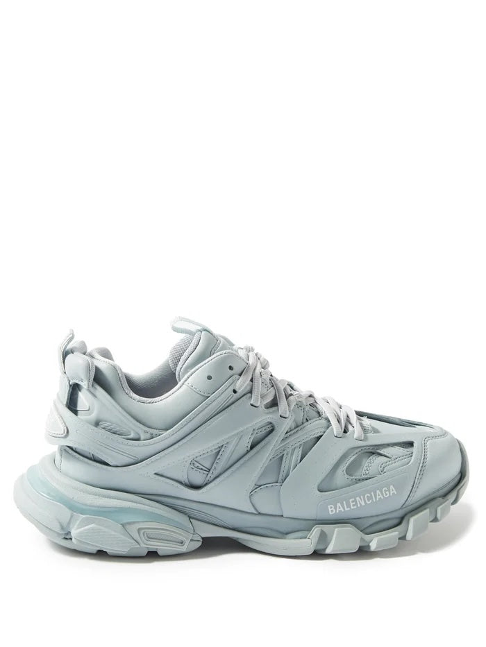 BALENCIAGA TRACK TRAINER SNEAKERS IN PALE BLUE