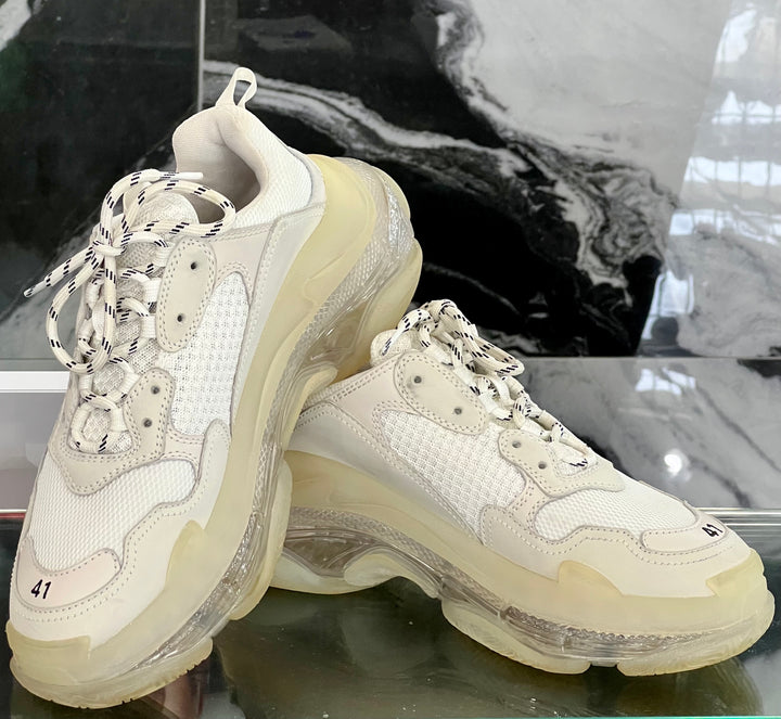 BALENCIAGA TRIPLE S CLEAR SOLE SNEAKERS