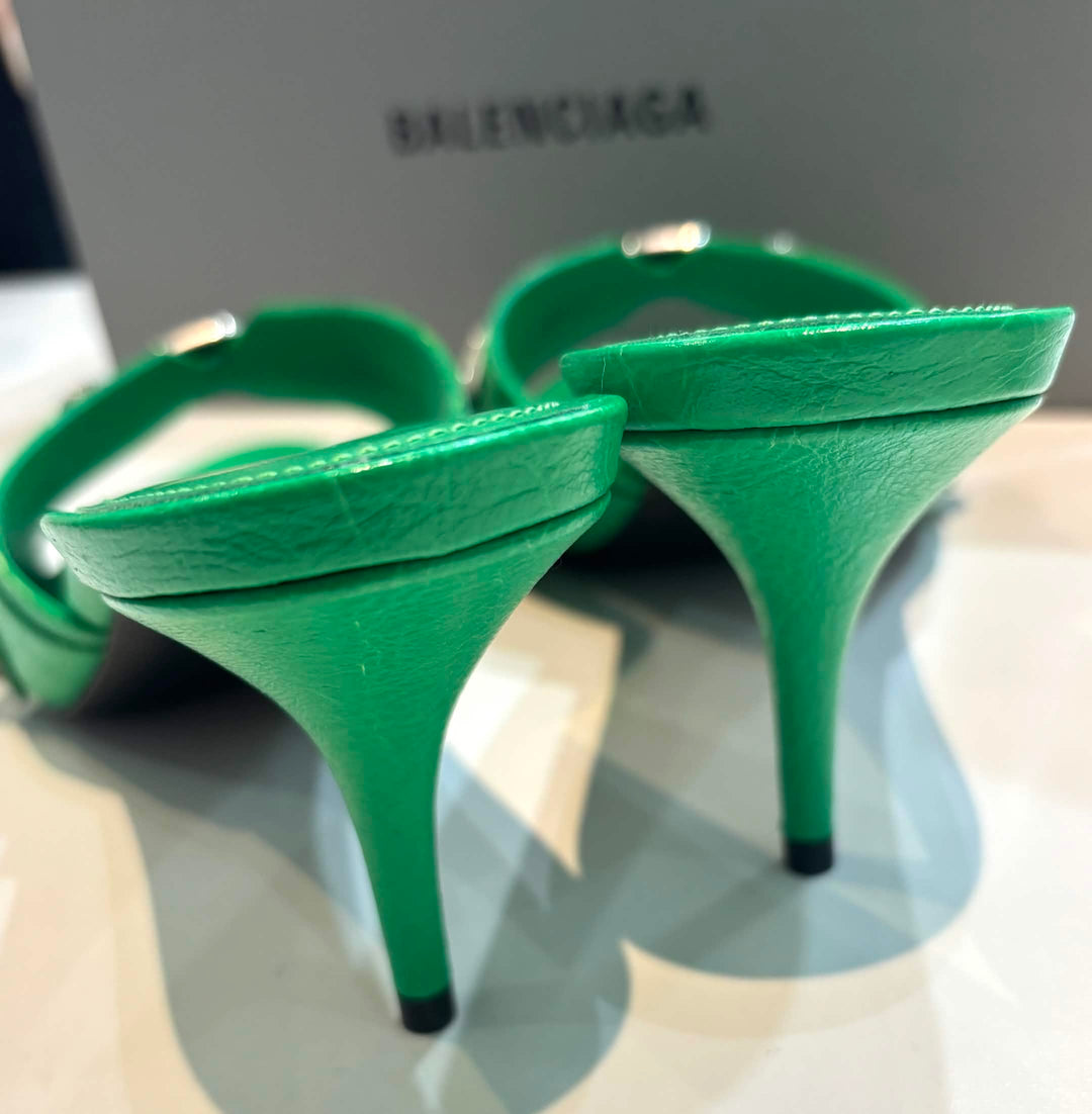 BALENCIAGA AGNEAU ARENA CAGOLE 50 LAMBSKIN LEATHER MULES