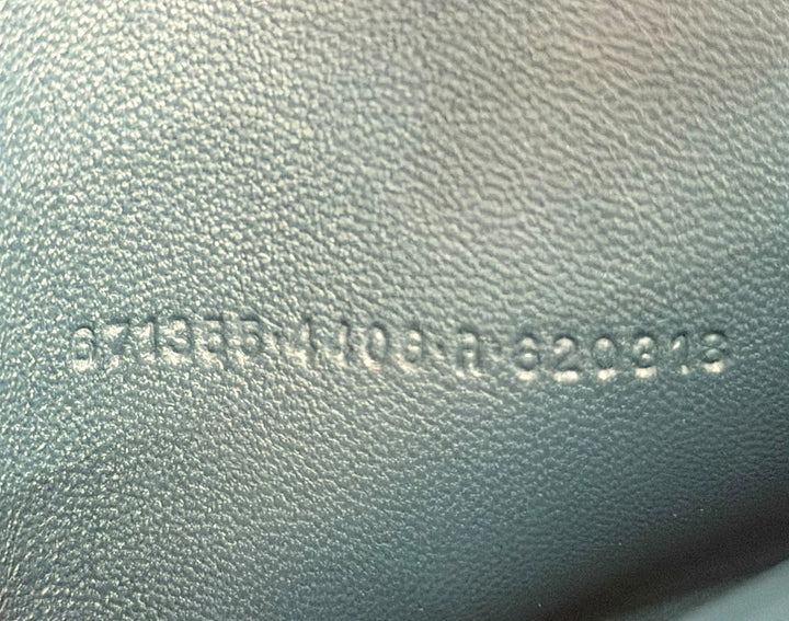 BALENCIAGA BLUE CROC EMBOSSED LEATHER HOURGLASS XS HANDBAG
