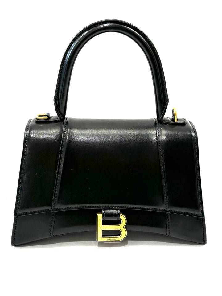 BALENCIAGA HOURGLASS SMALL BOX LEATHER TOP HANDLE BAG