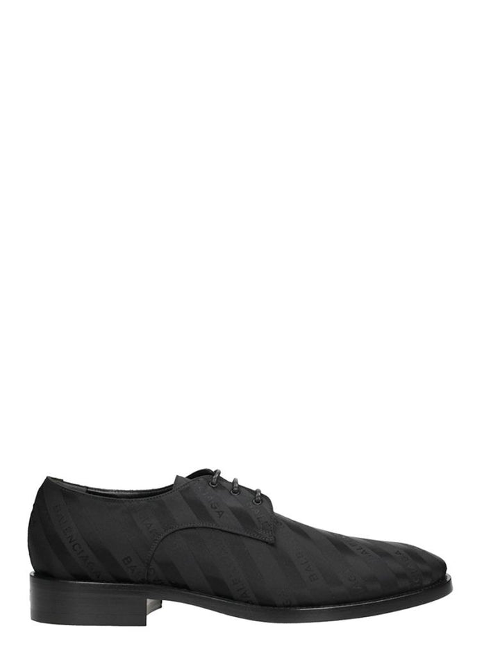 BALENCIAGA STRIPED LACE-UP JACQUARD DERBY MEN&
