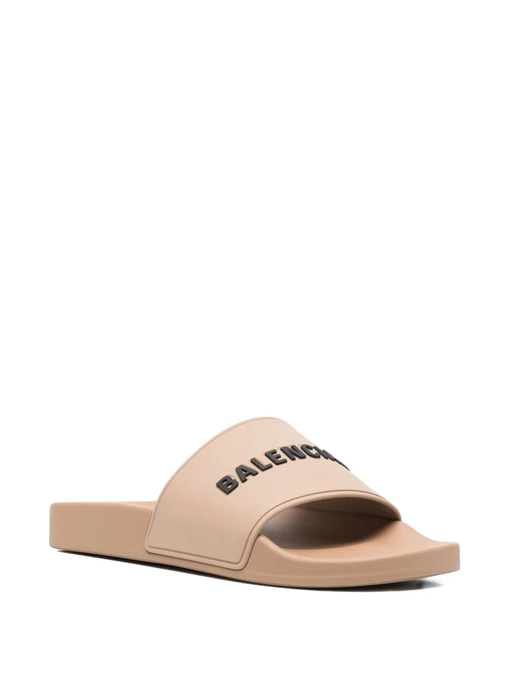 BALENCIAGA LOGO EMBOSSED LADIES POOL SLIDES