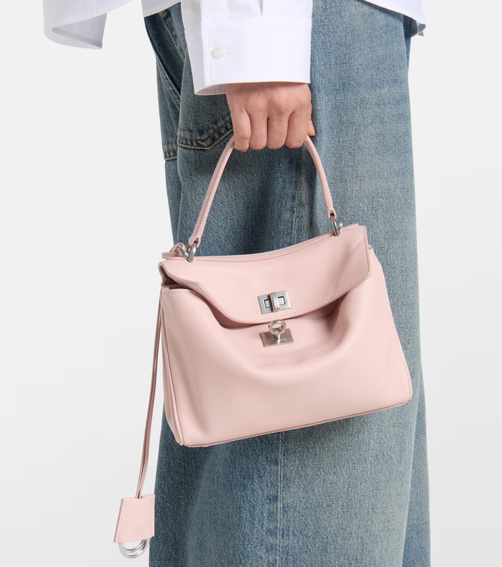 BALENCIAGA RODEO MINI CALFSKIN LEATHER TOP-HANDLE BAG