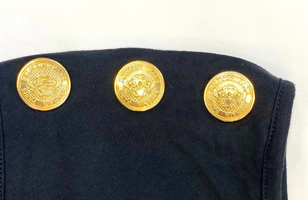 BALMAIN ECO-DESIGNED 3 BUTTON LOGO PRINT T-SHIRT
