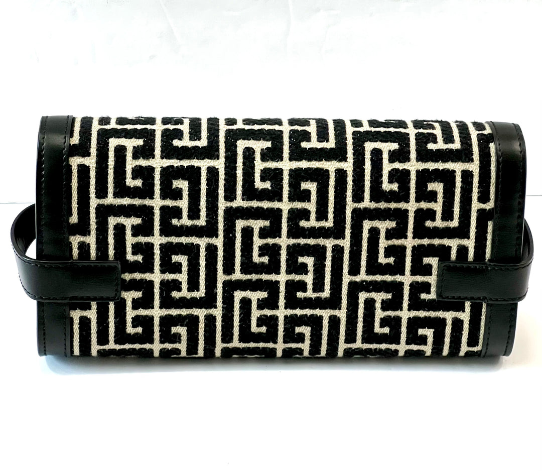 BALMAIN B-BUZZ 23 SMALL JACQUARD CROSSBODY BAG