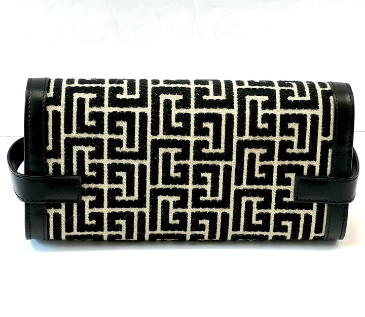 BALMAIN B-BUZZ 23 SMALL JACQUARD CROSSBODY BAG