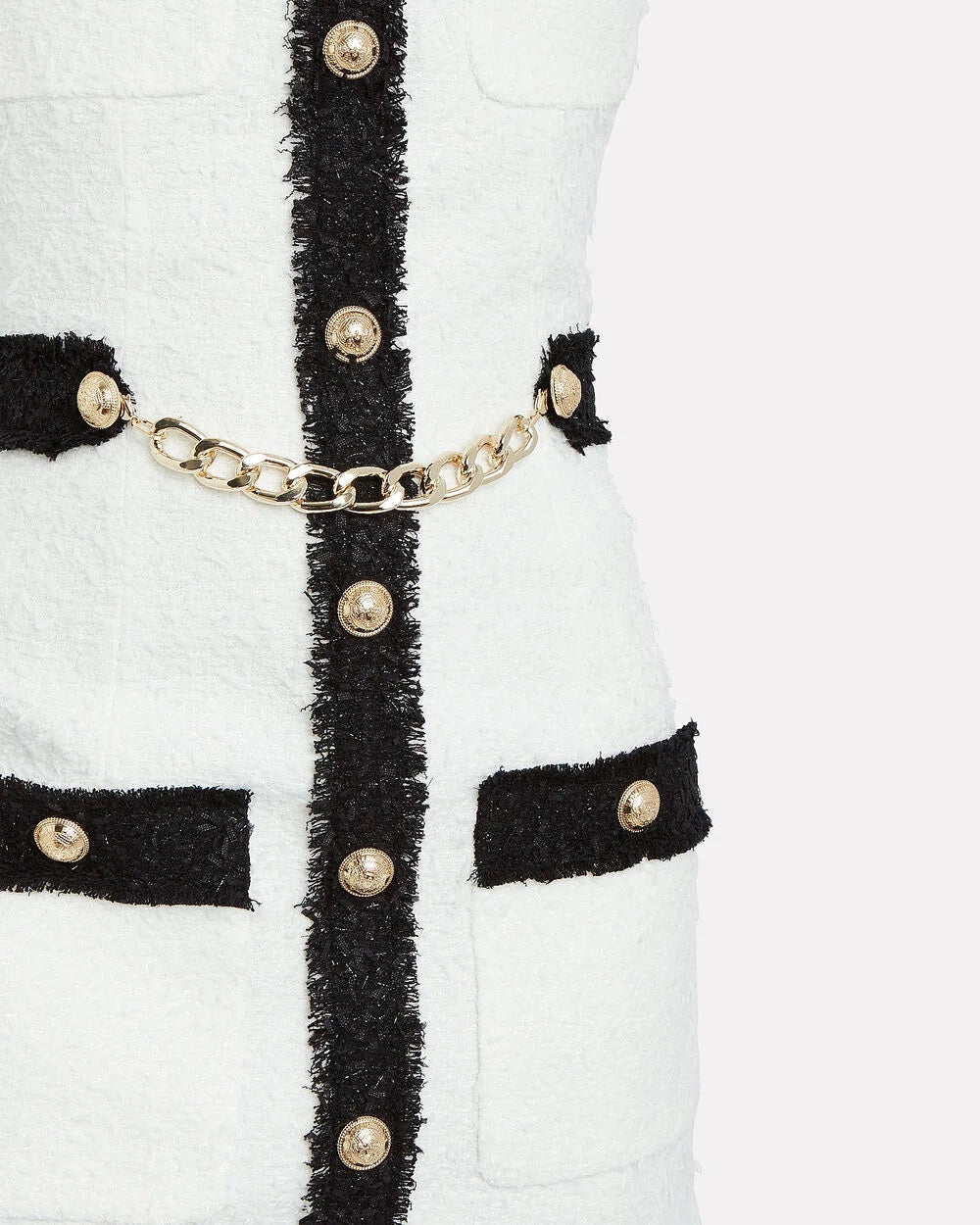 BALMAIN HALTER TWEED MINI DRESS