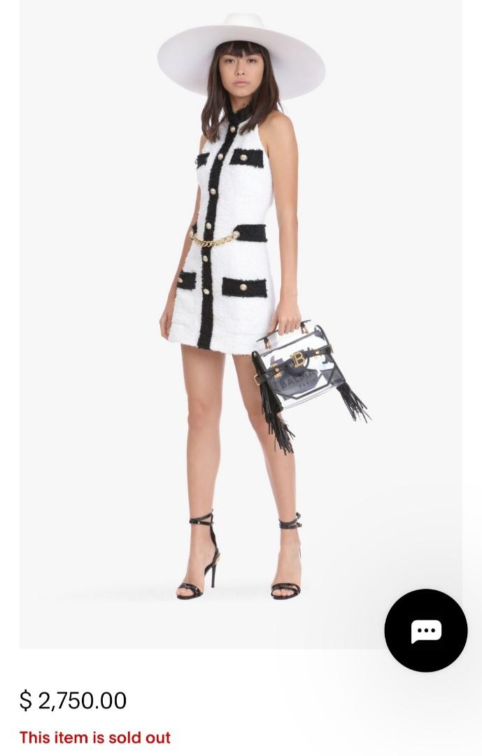 BALMAIN HALTER TWEED MINI DRESS