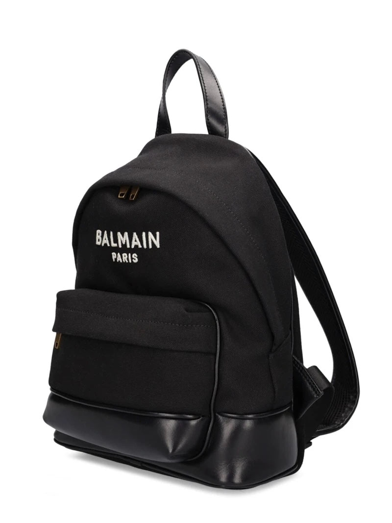 balmain mini backpack BALMAIN KIDS LOGO EMBROIDERED BACKPACK