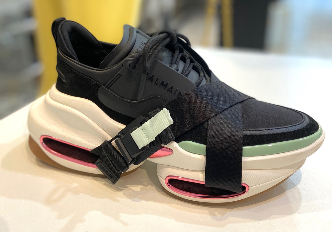BALMAIN B-BOLD NEOPRENE LOW-TOP SNEAKERS – Caroline's