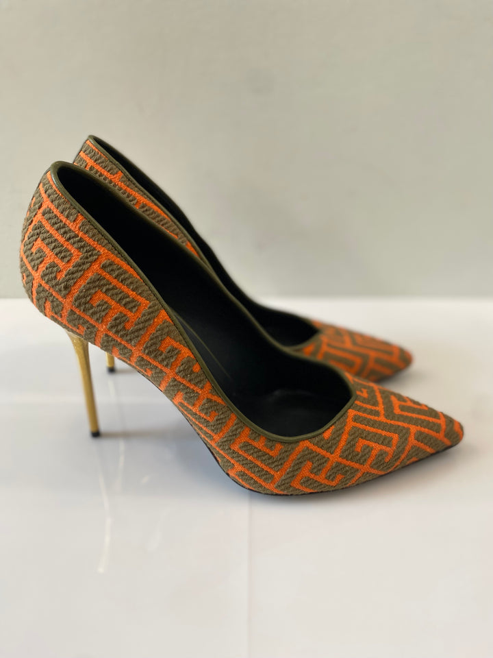 BALMAIN RUGBY MONOGRAM JACQUARD PUMPS
