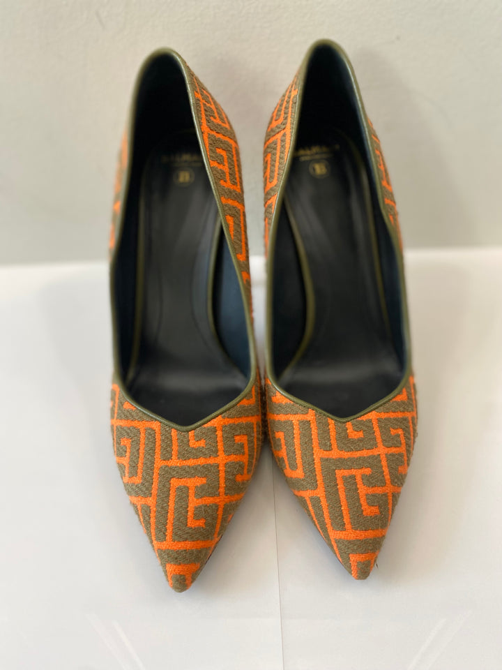 BALMAIN RUGBY MONOGRAM JACQUARD PUMPS