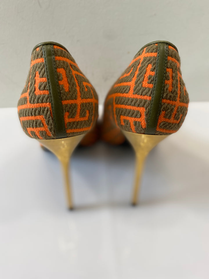 BALMAIN RUGBY MONOGRAM JACQUARD PUMPS