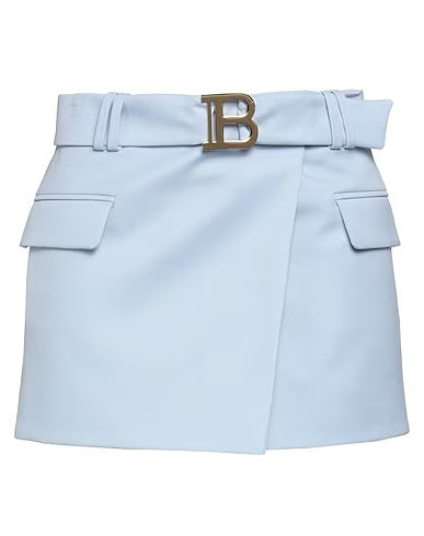 BALMAIN WRAP EFFECT WOOL CREPE MINI SKIRT