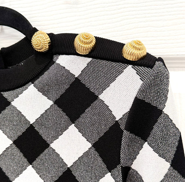 BALMAIN DIAMOND KNIT MINI DRESS
