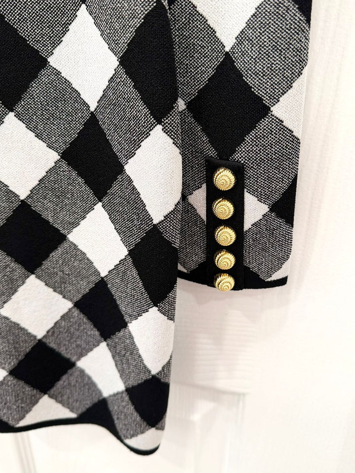 BALMAIN DIAMOND KNIT MINI DRESS
