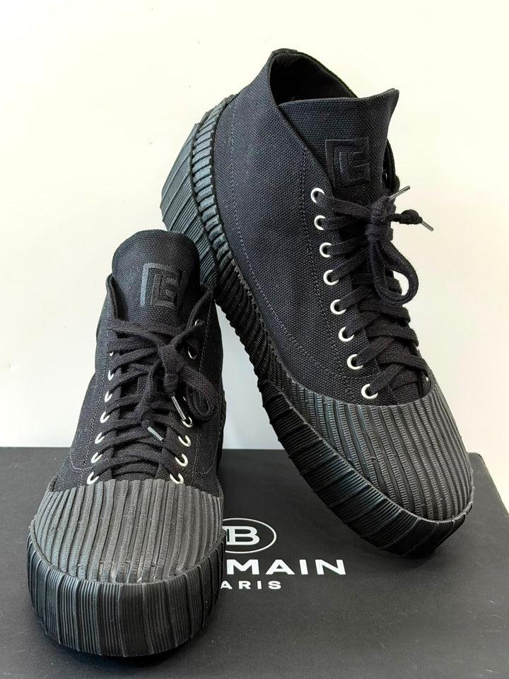 BALMAIN LOGO PATCH RIFF LOW MEN&