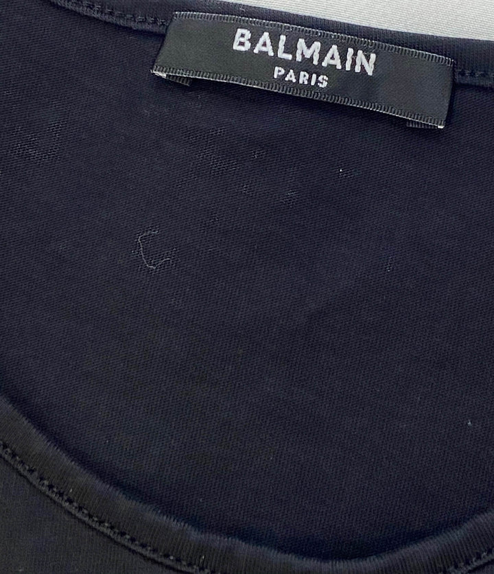 BALMAIN ECO-DESIGNED 3 BUTTON LOGO PRINT T-SHIRT