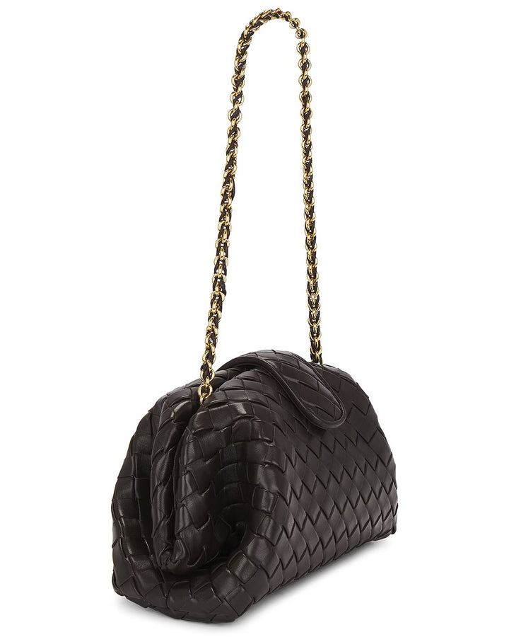 BOTTEGA VENETA LAUREN 1980 TEEN NAPPA LEATHER CLUTCH WITH CHAIN