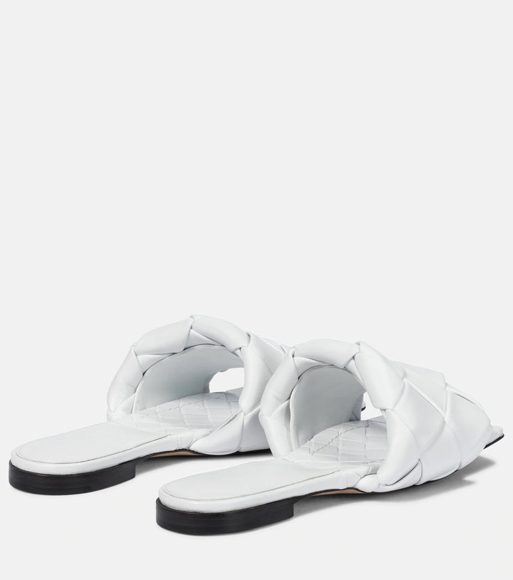 BOTTEGA VENETA LIDO NAPPA LEATHER FLAT MULES