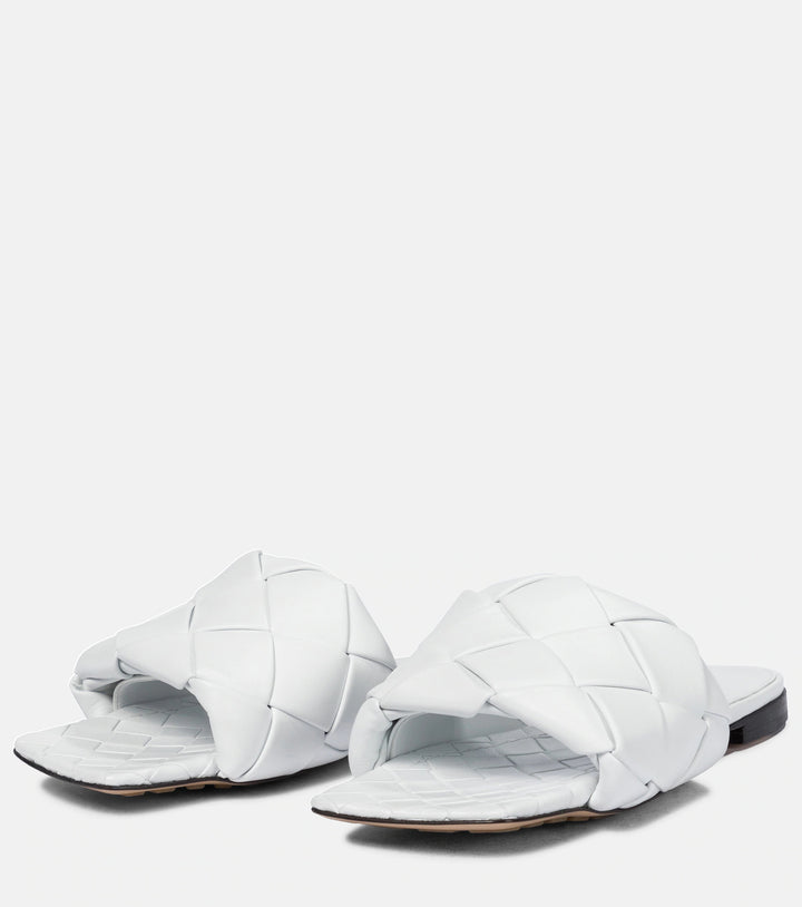 BOTTEGA VENETA LIDO NAPPA LEATHER FLAT MULES