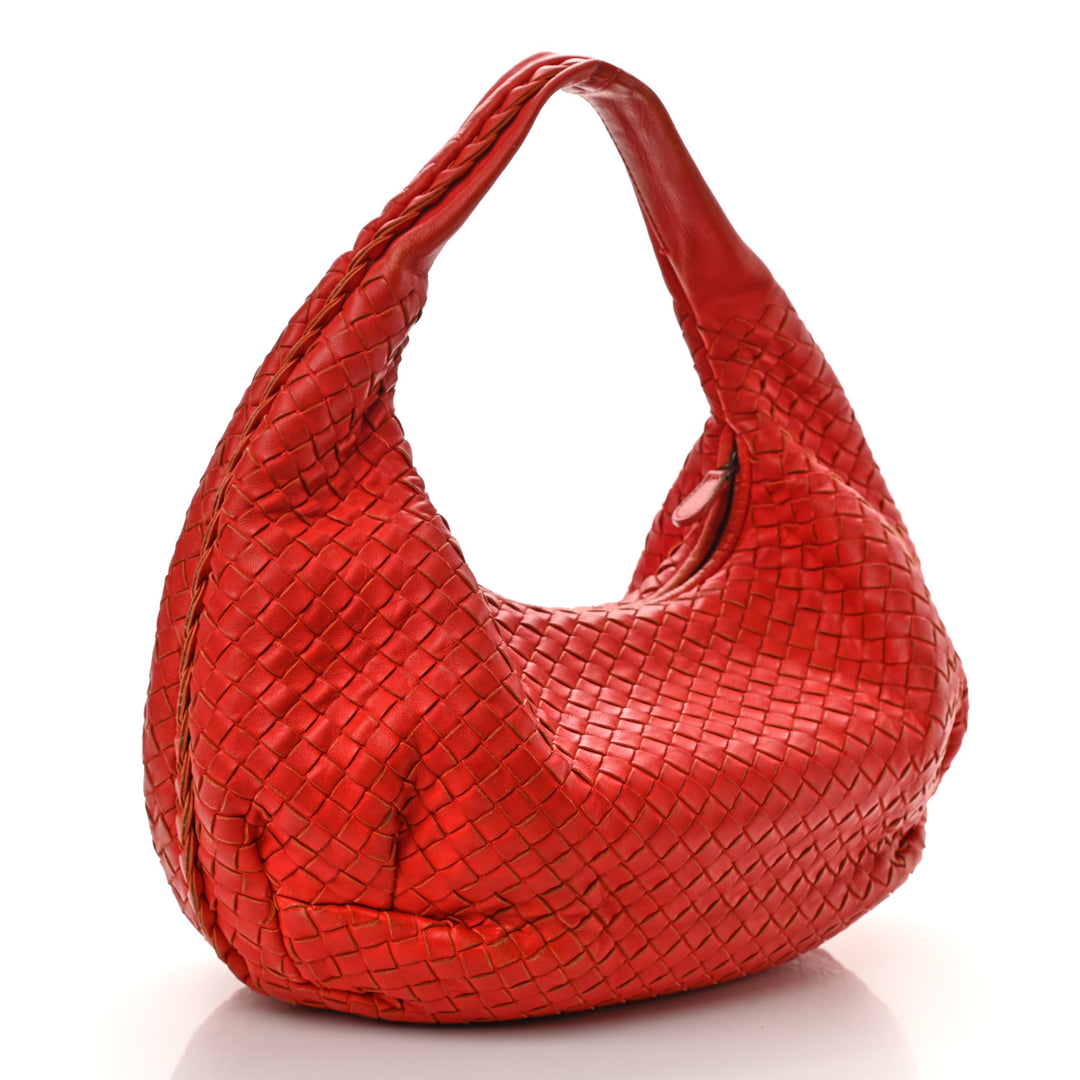 BOTTEGA VENETA NAPPA LEATHER INTRECCIATO MEDIUM BELLY VENETA HOBO BAG