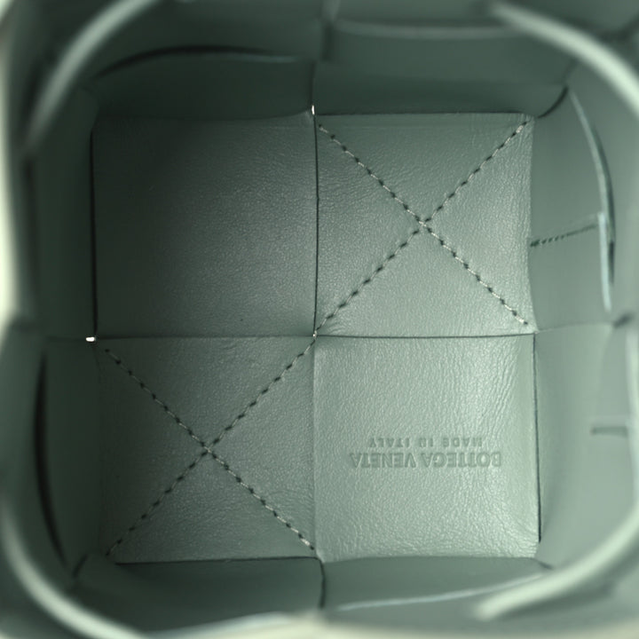 BOTTEGA VENETA NAPPA LEATHER INTRECCIATO MINI CASSETTE BUCKET BAG