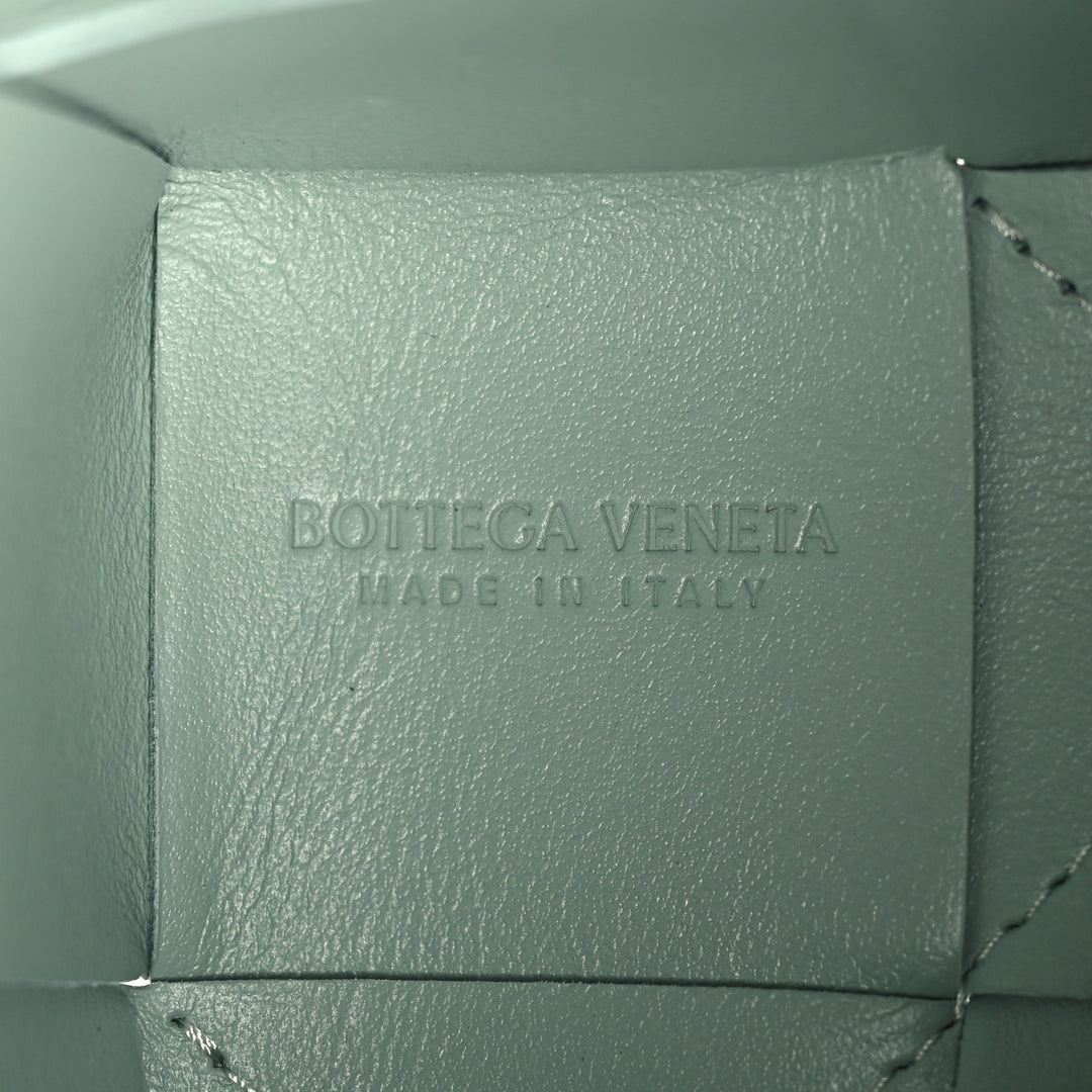 BOTTEGA VENETA NAPPA LEATHER INTRECCIATO MINI CASSETTE BUCKET BAG