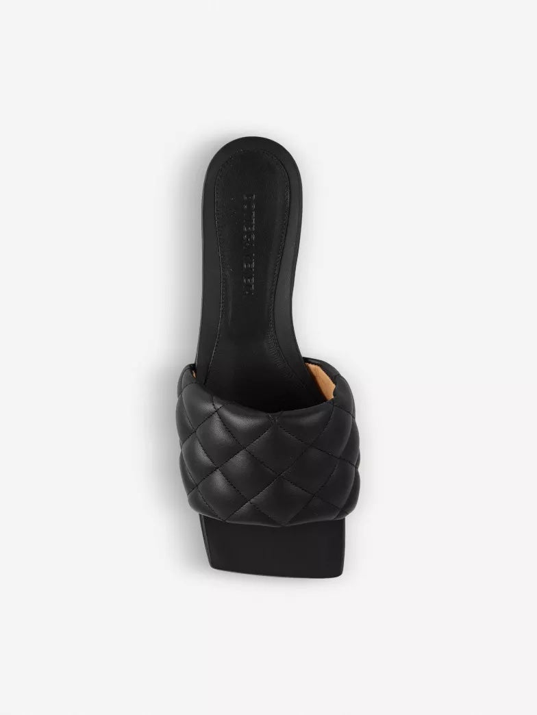 BOTTEGA VENETA SQUARE TOE QUILTED NAPPA LEATHER MULES