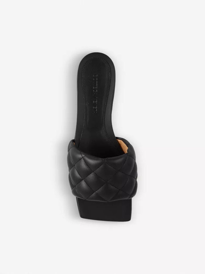 BOTTEGA VENETA SQUARE TOE QUILTED NAPPA LEATHER MULES