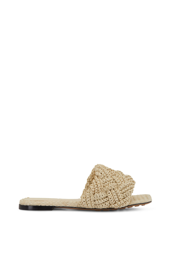 BOTTEGA VENETA RAFFIA LIDO FLAT MULES