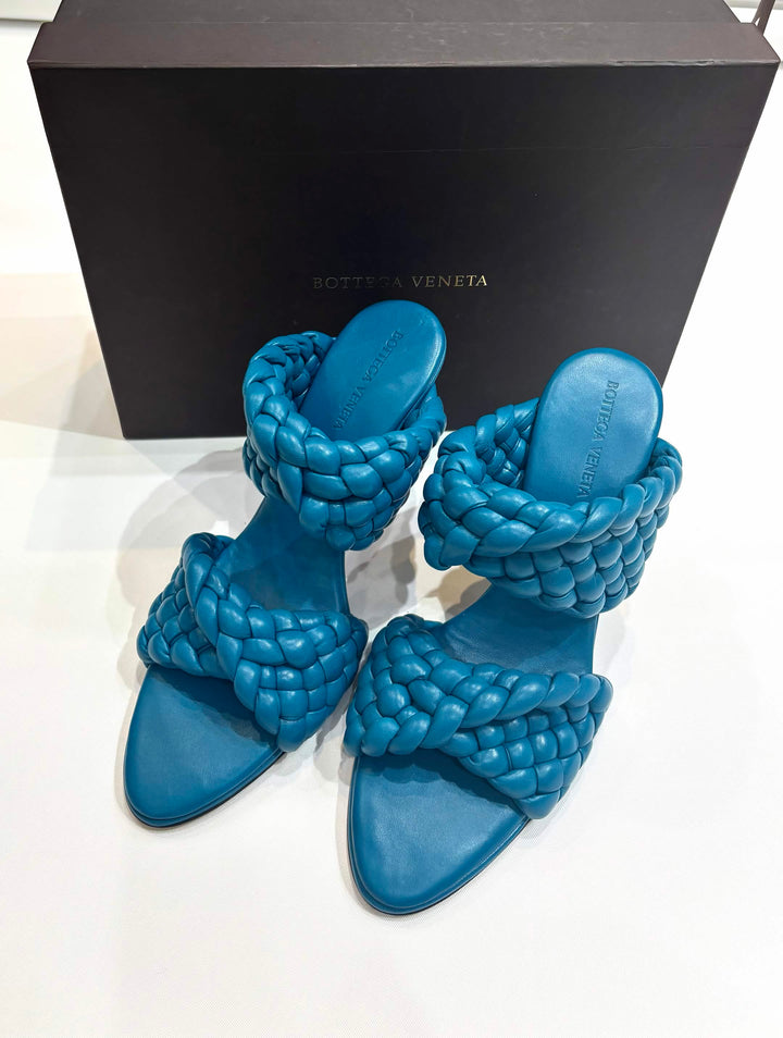 BOTTEGA VENETA THE CURVE PADDED INTRECCIATO LAMBSKIN LEATHER MULES