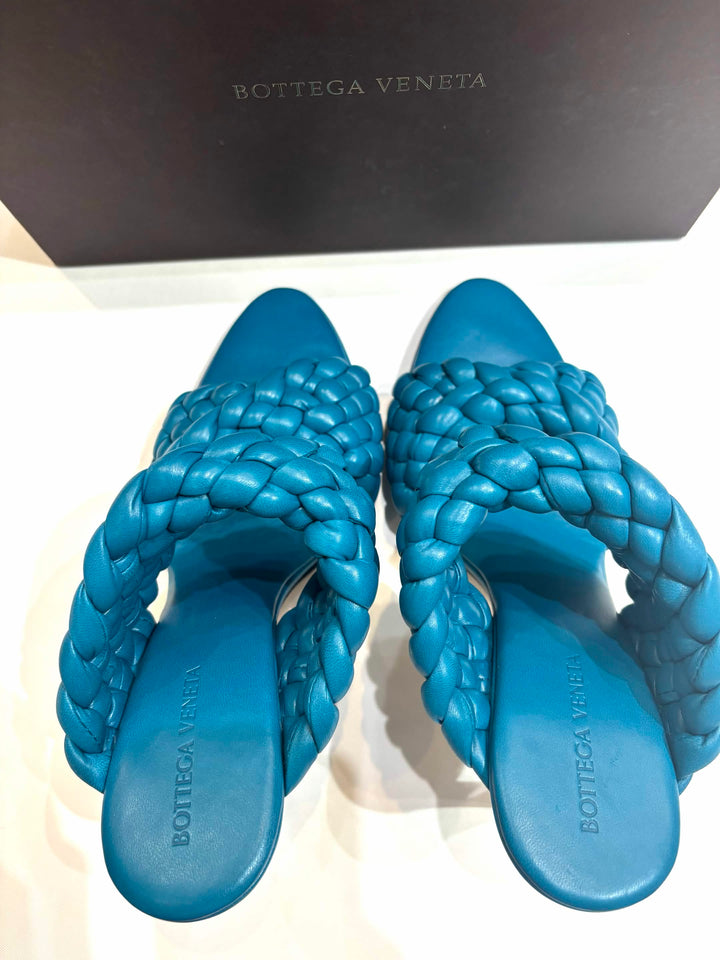 BOTTEGA VENETA THE CURVE PADDED INTRECCIATO LAMBSKIN LEATHER MULES