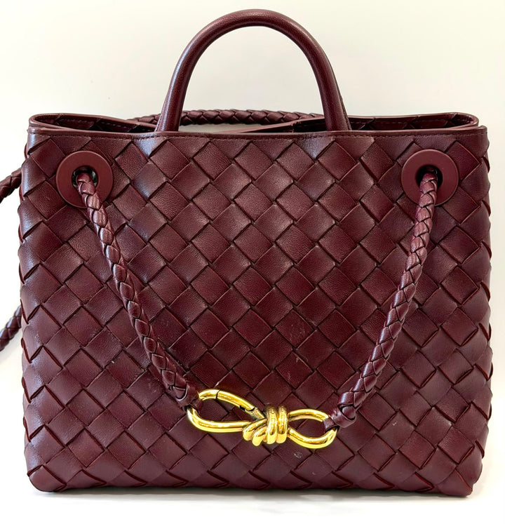 BOTTEGA VENETA NAPPA LEATHER INTRECCIATO SMALL ANDIAMO SHOULDER BAG