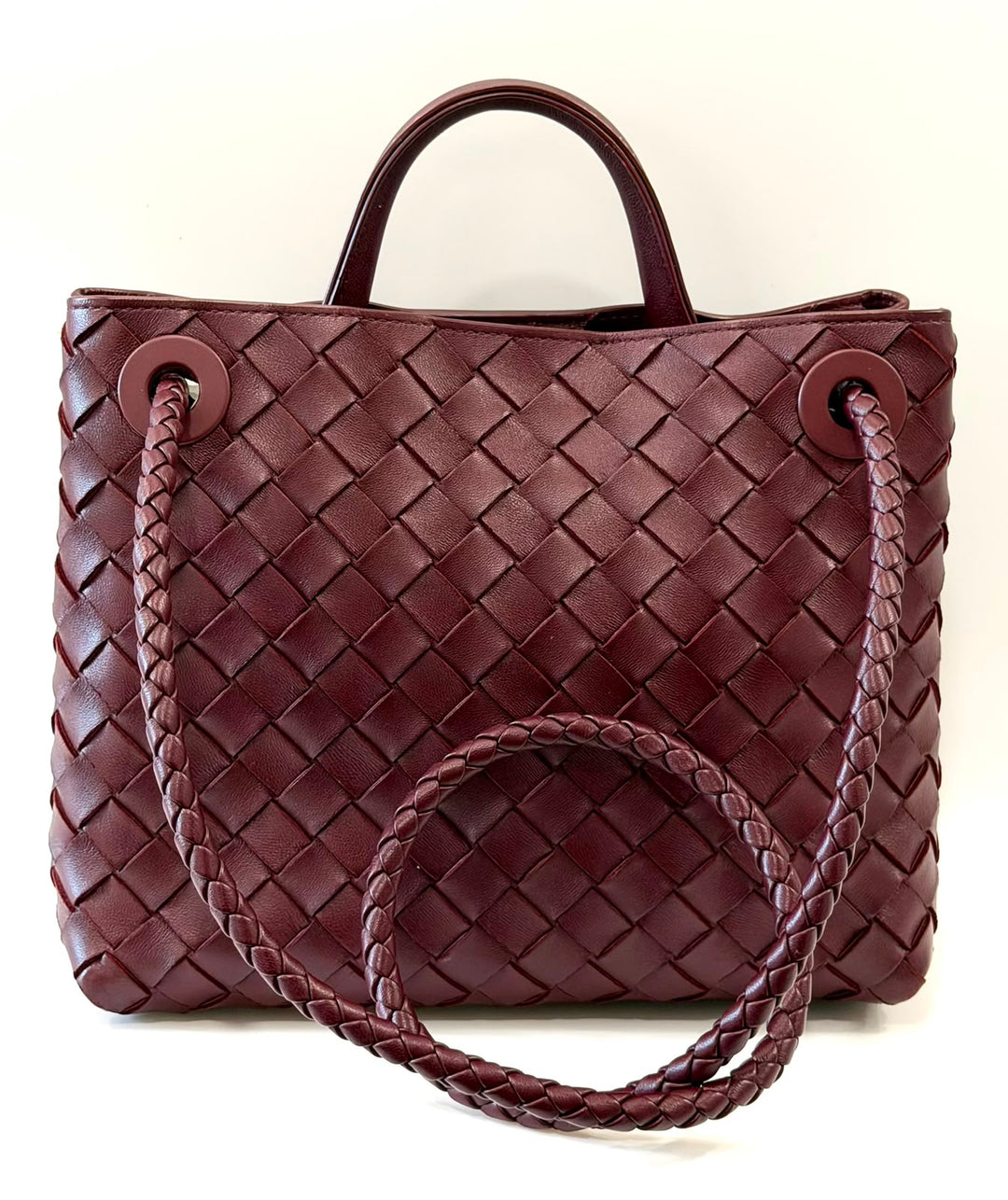 BOTTEGA VENETA NAPPA LEATHER INTRECCIATO SMALL ANDIAMO SHOULDER BAG