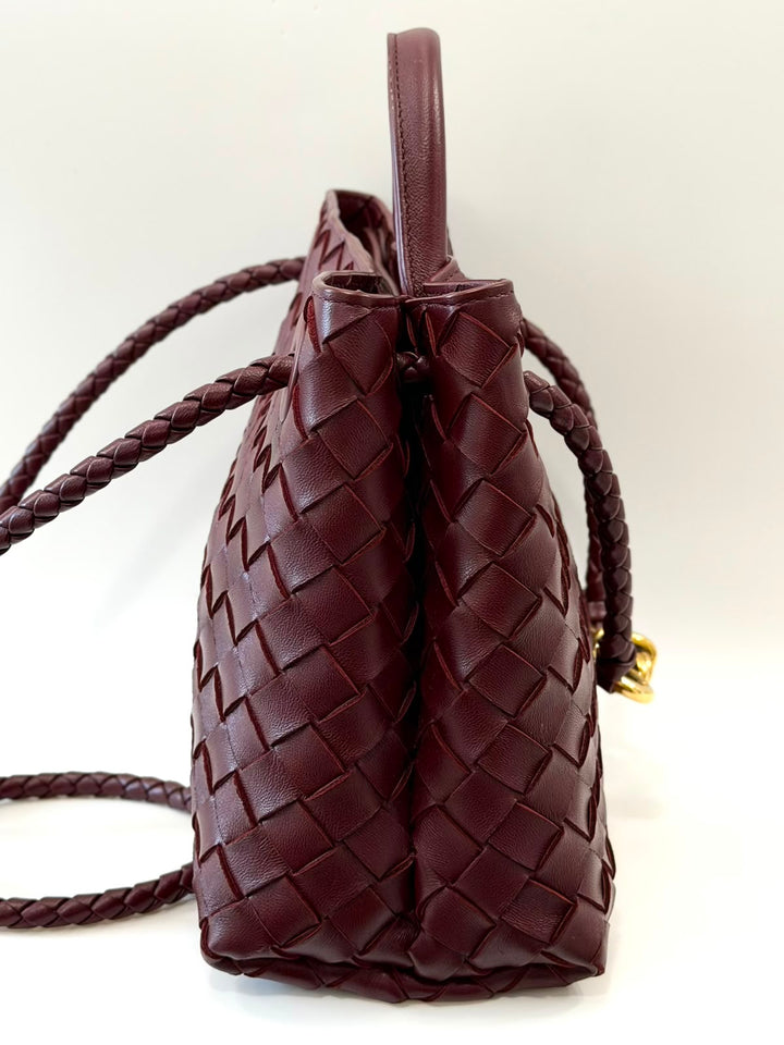 BOTTEGA VENETA NAPPA LEATHER INTRECCIATO SMALL ANDIAMO SHOULDER BAG