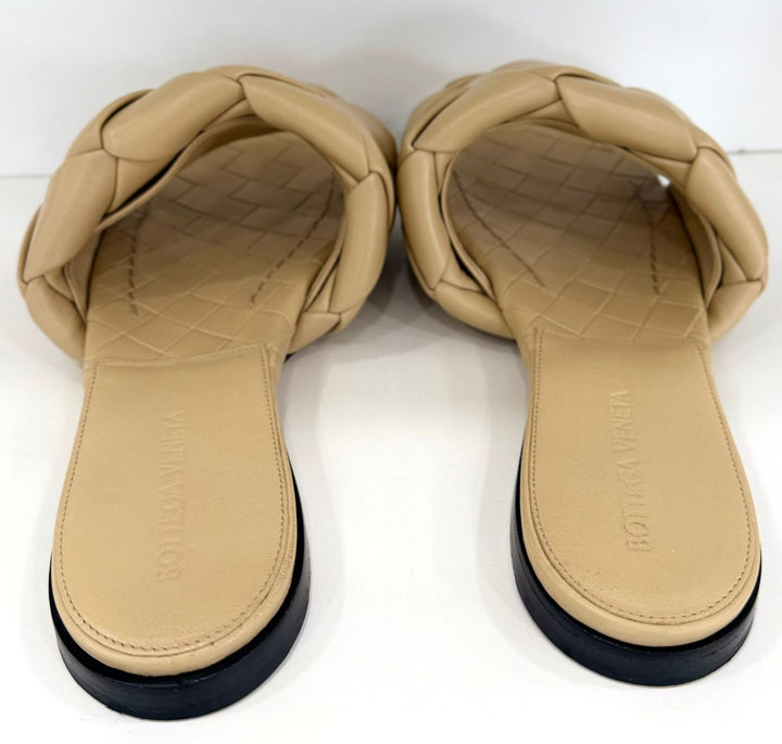 BOTTEGA VENETA NAPPA LEATHER MAXI INTRECCIATO LIDO FLAT MULES