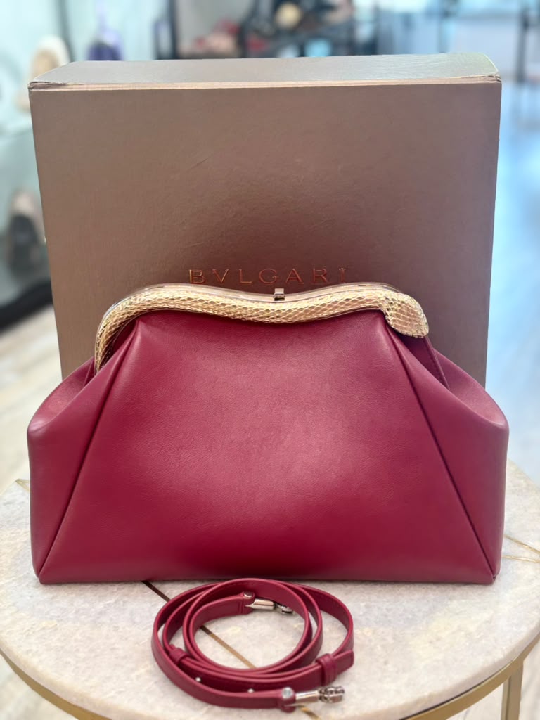 BVLGARI SERPENTINE FOREVER CALFSKIN LEATHER CLUTCH BAG
