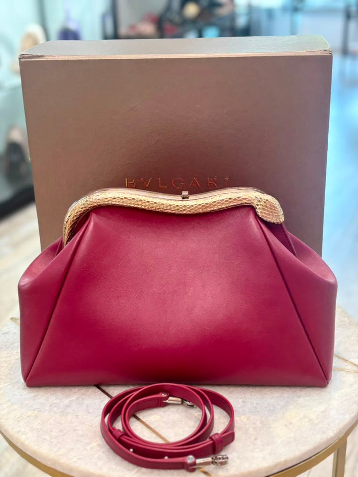 BVLGARI SERPENTINE FOREVER CALFSKIN LEATHER CLUTCH BAG