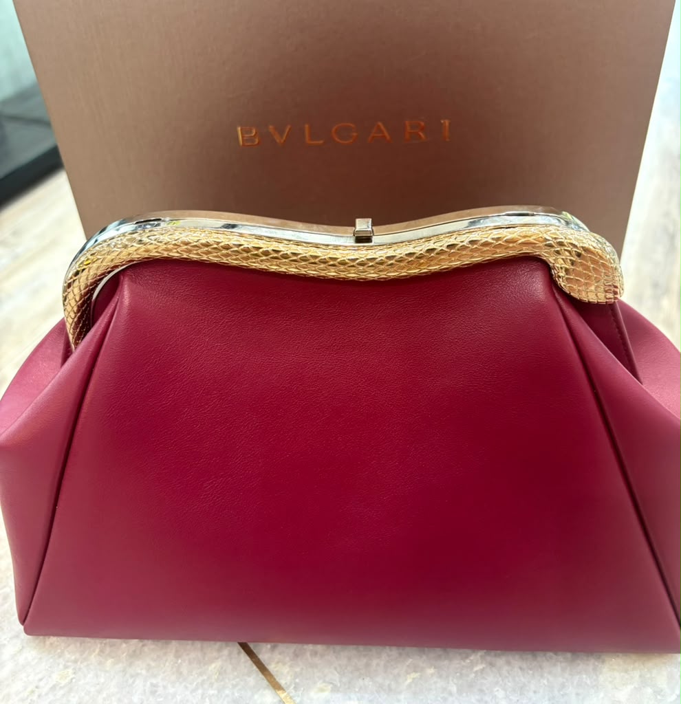 BVLGARI SERPENTINE FOREVER CALFSKIN LEATHER CLUTCH BAG