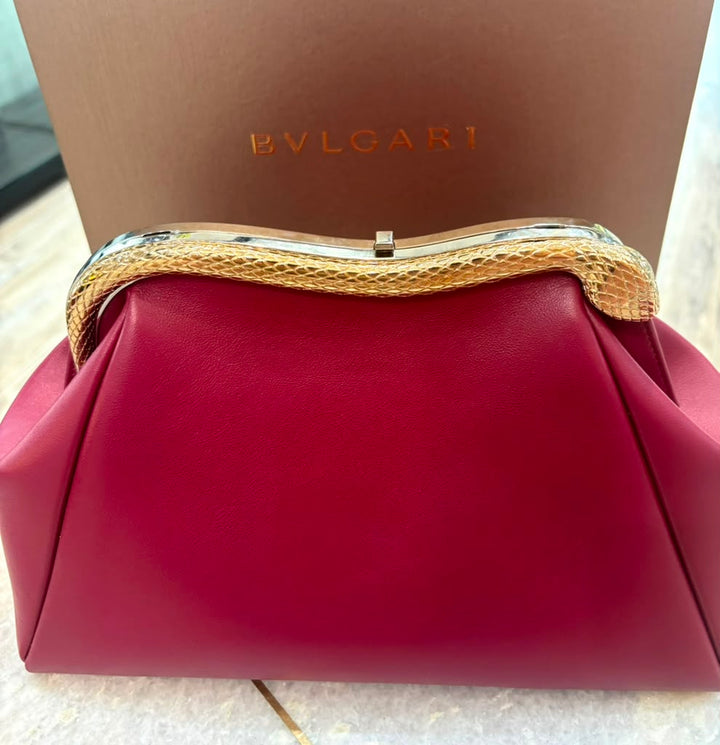 BVLGARI SERPENTINE FOREVER CALFSKIN LEATHER CLUTCH BAG