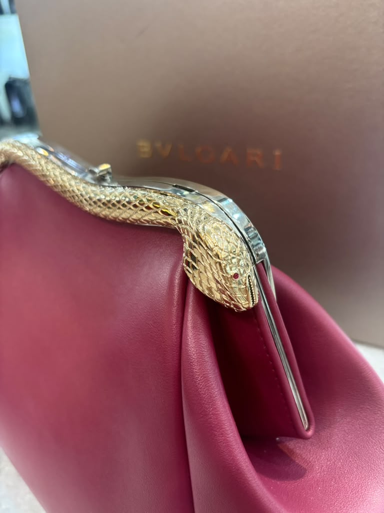 BVLGARI SERPENTINE FOREVER CALFSKIN LEATHER CLUTCH BAG
