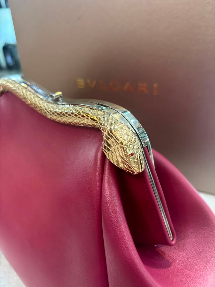 BVLGARI SERPENTINE FOREVER CALFSKIN LEATHER CLUTCH BAG